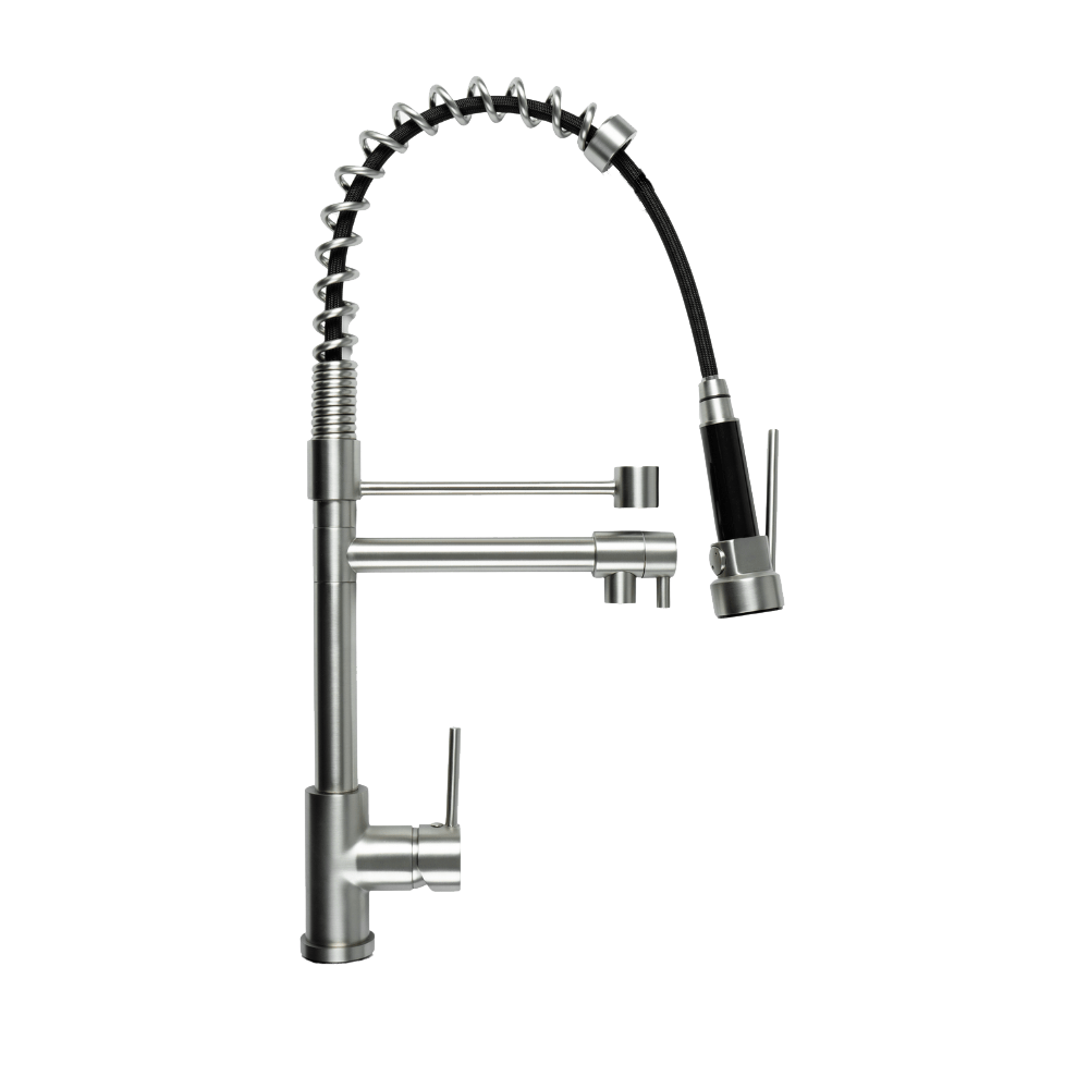 Cleo Brushed Nickel Pull Down Dual Spray Mixer