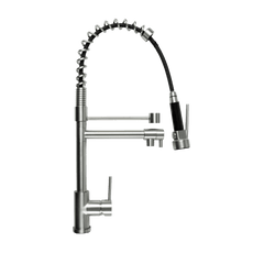 Alma Cleo Brushed Nickel Pull Down Dual Spray Mixer