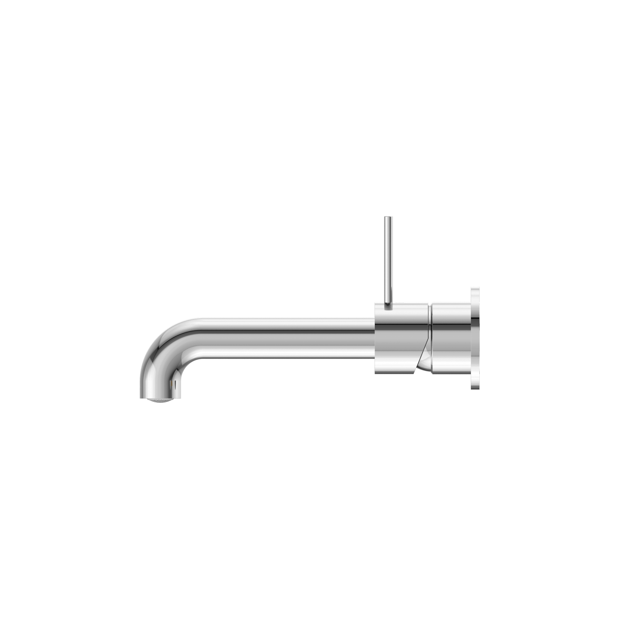 Mecca Wall Basin Mixer Separate Back Plate Handle Up 185mm Spout Chrome